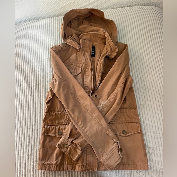 Chocolate CamelTan cotton Utility Jacket - Picture 4 of 4